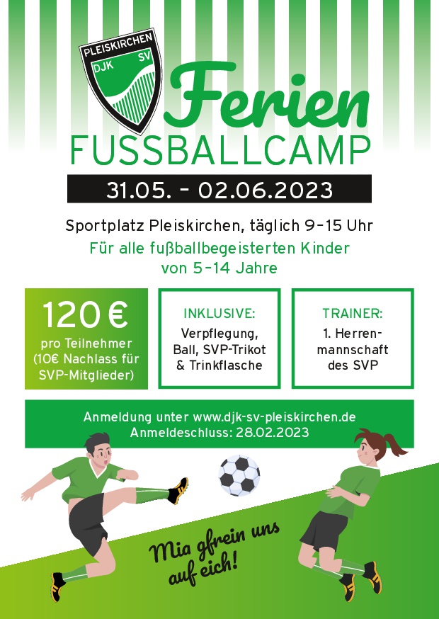 ⚽️ Fussballcamp 2023 ⚽️ - Anmeldung noch bis zum 28.02.!